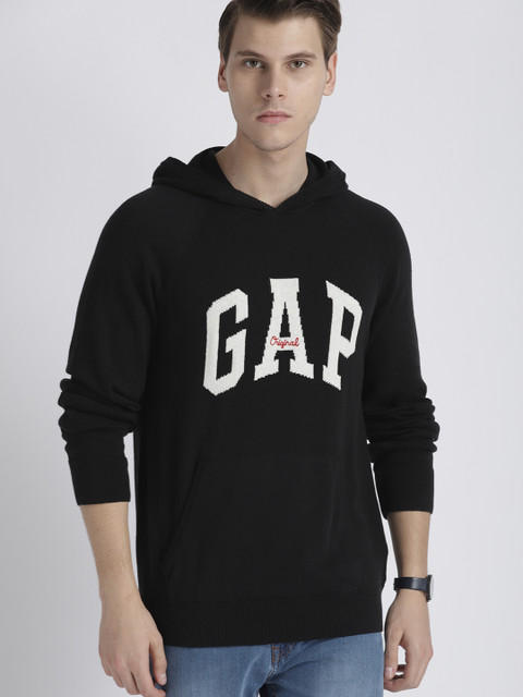 

GAP Men's Hooded Pullover Sweater, Black