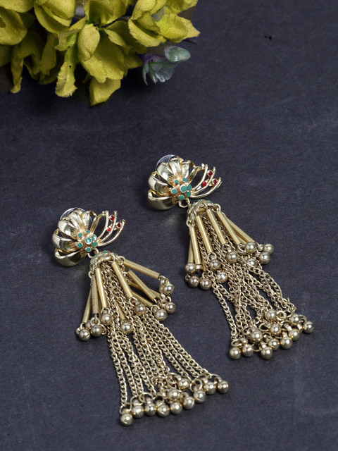 

AKS Gold-Plated Enamelled Contemporary Drop Earrings