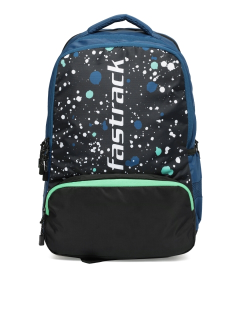 

Fastrack Men Blue & Black Graphic Backpack