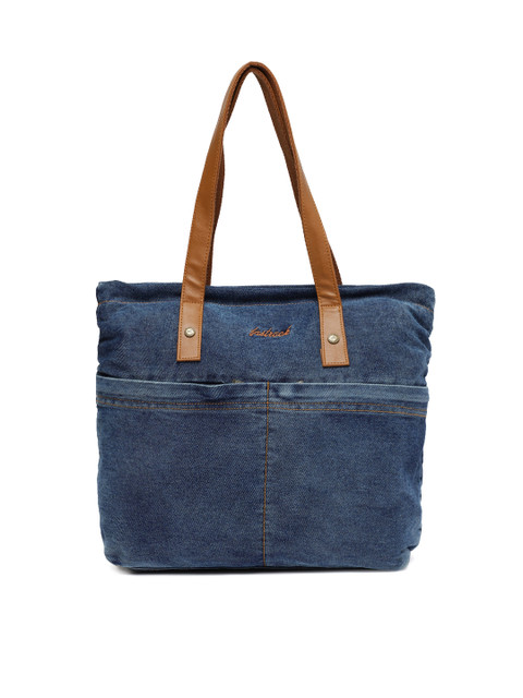

Fastrack Navy Blue Solid Denim Shoulder Bag