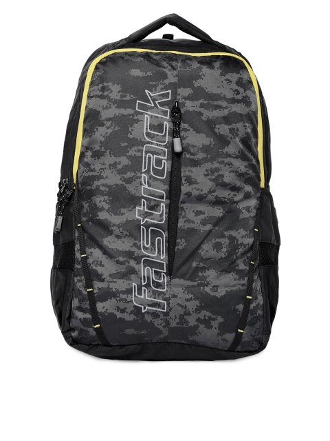 

Fastrack Men Black & Grey Brand Logo Backpack