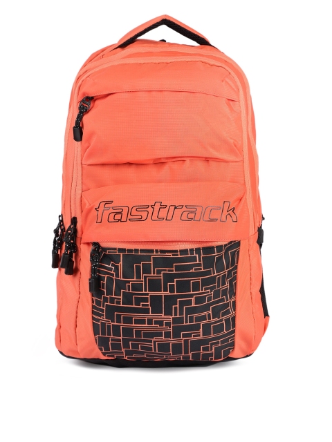 

Fastrack Men Orange Graphic Backpack