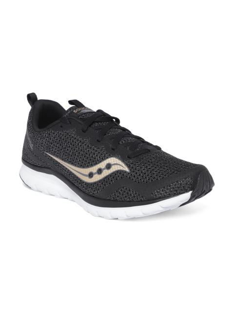 

saucony Men Black & Gold-Toned LITEFORM FEEL Running Shoes