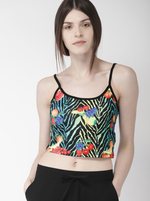 

FOREVER 21 Women Black Printed Regular Top