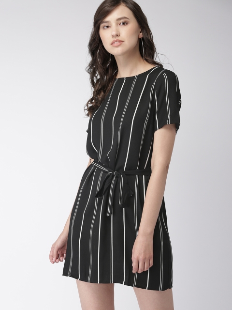 

FOREVER 21 Women Black & Off-White Sheath Dress