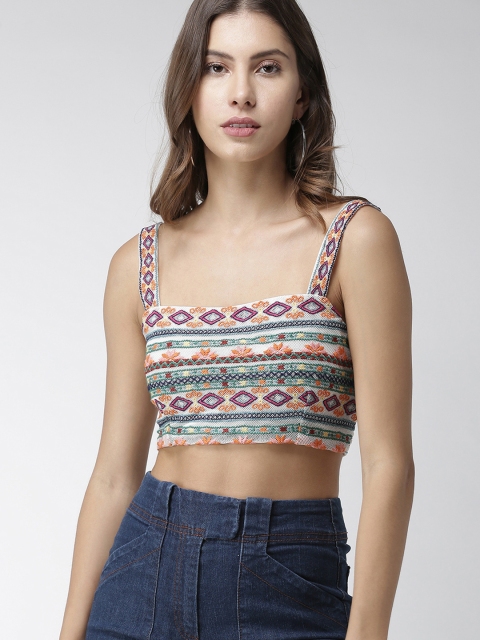

FOREVER 21 Women Multicoloured Self Design Bralette Top, Multi