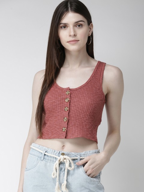 

FOREVER 21 Women Rose Solid Top
