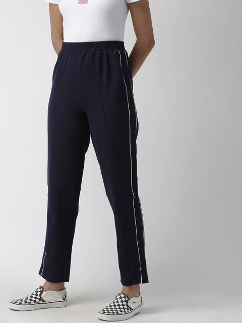 

FOREVER 21 Women Navy Blue Regular Fit Solid Trousers