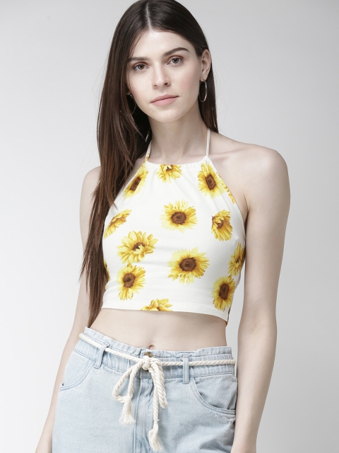 

FOREVER 21 Women Off-White Printed Top
