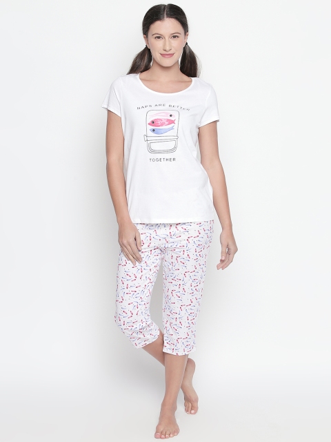 

Dreamz by Pantaloons Women White Printed Night suit 205000005941996