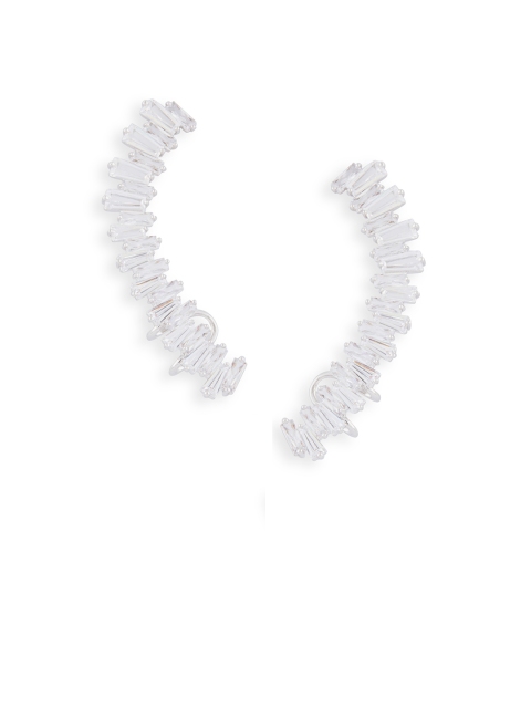 

shaze Silver-Toned Contemporary Ear Cuffs