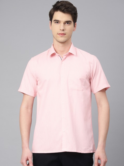 

Peter England Casuals Men Pink & White Nuvo Regular Fit Self Design Casual Shirt