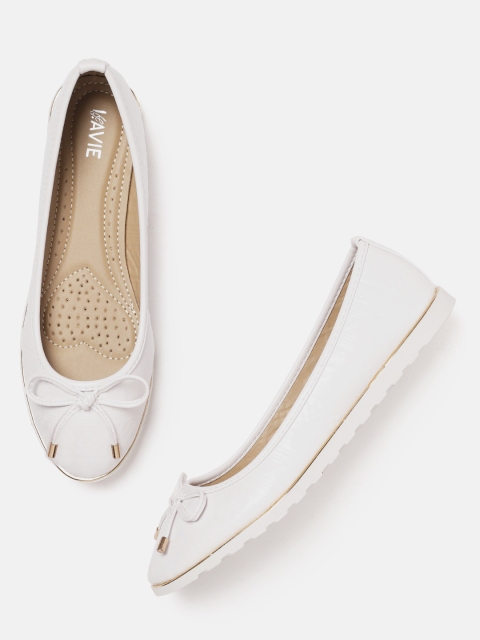 

Lavie Women White Textured Ballerinas