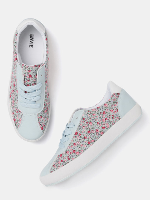 

Lavie Women Mint Green & Pink Floral Print Sneakers
