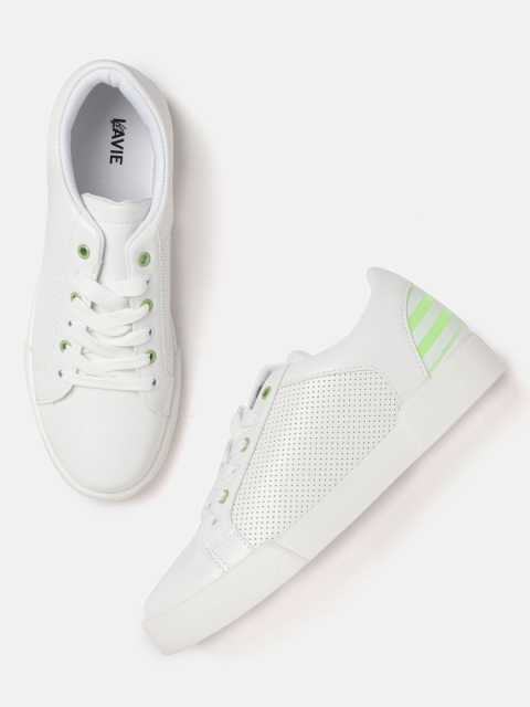 

Lavie Women White Perforated Sneakers