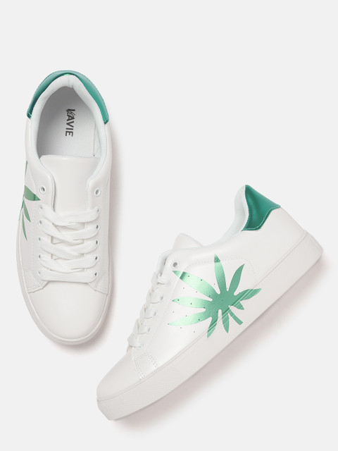 

Lavie Women White & Green Printed Sneakers