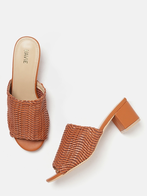 

Lavie Women Brown Woven Design Mules