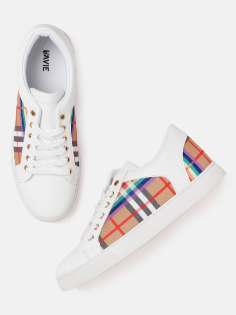 

Lavie Women White & Purple Printed Sneakers