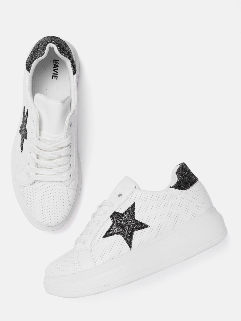 

Lavie Women Off-White Perforated Sneakers