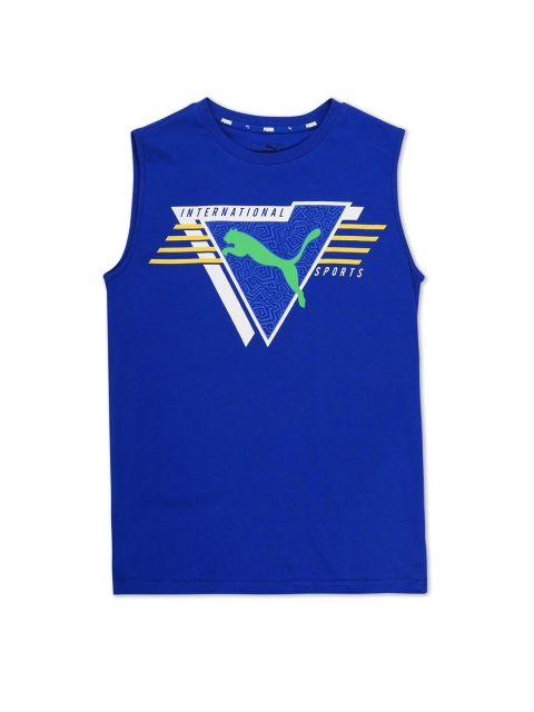 

Puma Boys Blue Printed Round Neck T-shirt