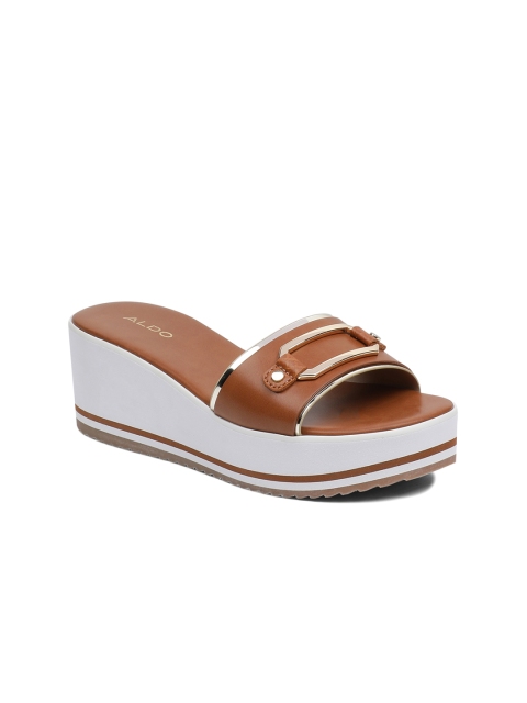 

ALDO Women Brown Solid Sandals