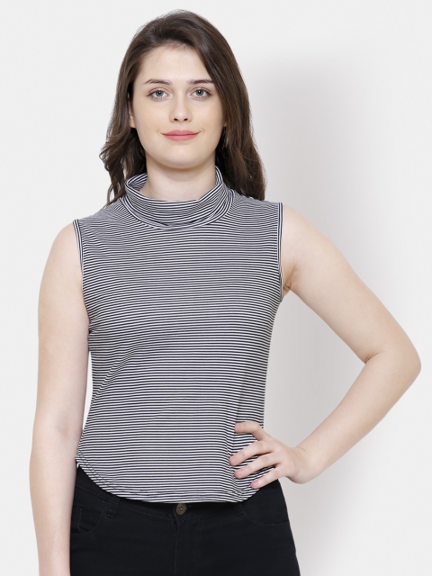 

Yaadleen Women Black Striped Top