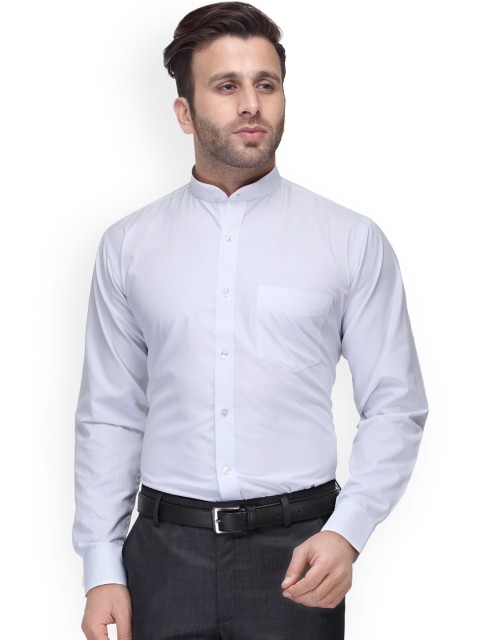 

Hancock Men White Slim Fit Solid Formal Shirt