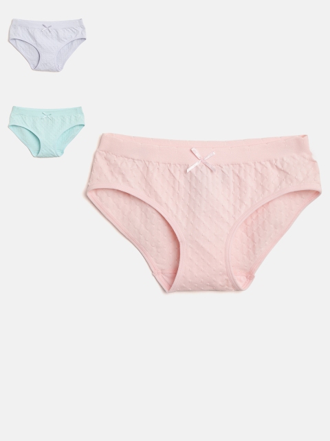 

Marks & Spencer Girls Pack of 3 Self-Design Briefs T713220, Sea green