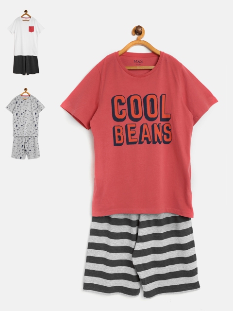 

Marks & Spencer Boys Pack of 3 Night Suits T865416TCOPPER, Grey melange