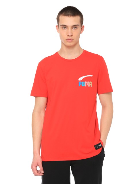 

Puma Men Red Solid Round Neck PUMA x BT T-shirt