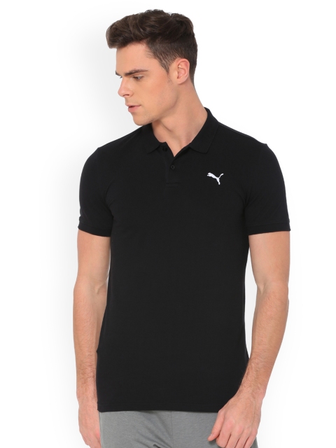 

Puma Men Black Solid Polo Collar T-shirt