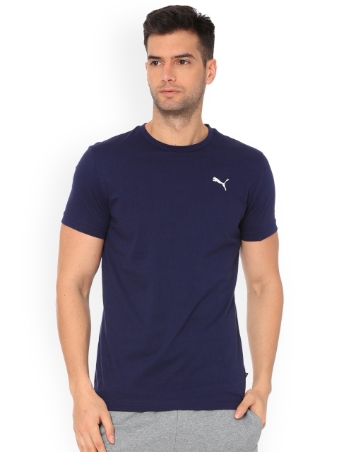 

Puma Men Navy Blue Solid Round Neck T-shirt