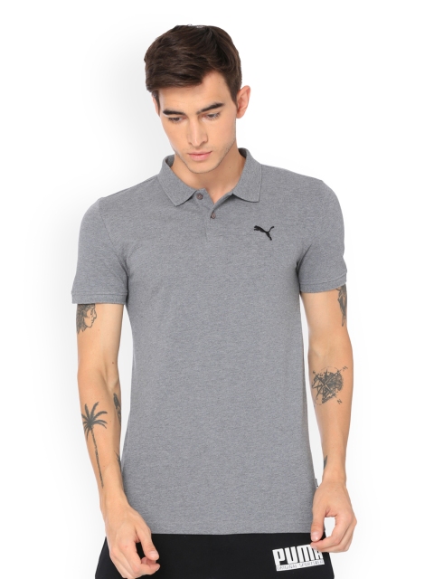 

Puma Men Grey Solid Polo Collar T-shirt