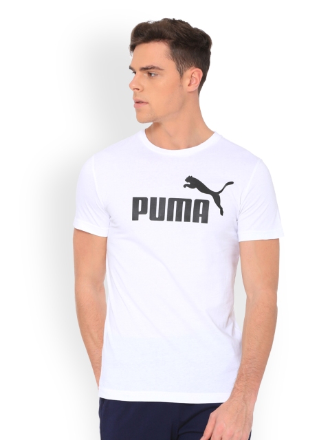 

Puma Men White Printed Round Neck T-shirt