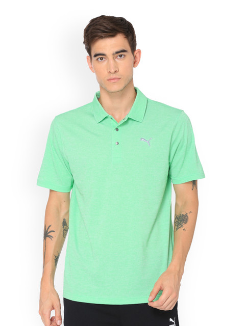 

Puma Men Green Solid Polo Collar Grill to Green Polo Irish T-shirt