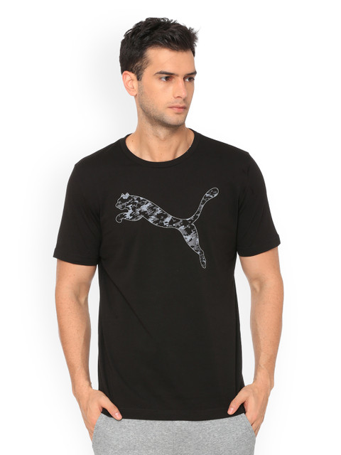 

Puma Men Black Printed Round Neck T-shirt