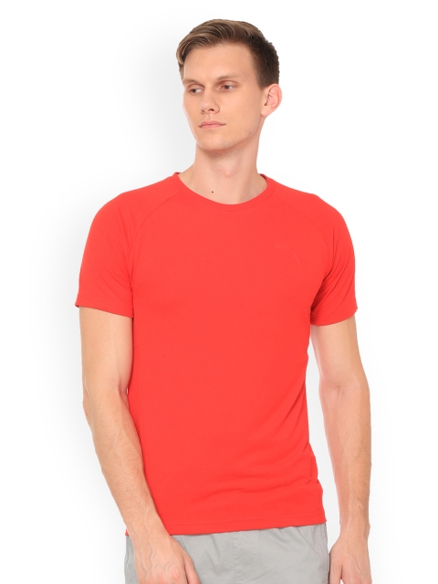 

Puma Men Red Solid Round Neck T-shirt Evostripe Move Tee High Risk Red