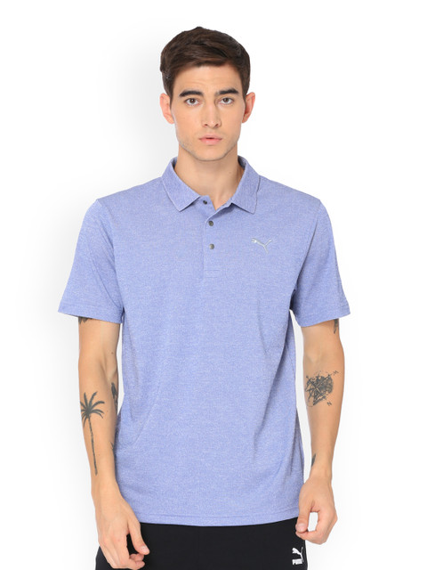 

Puma Men Blue Solid Polo Collar T-shirt