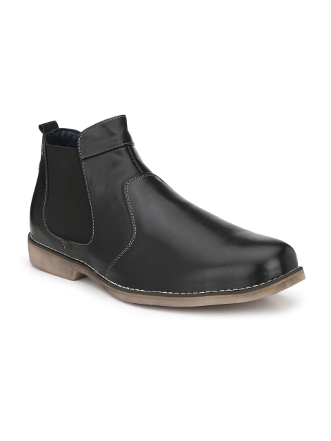 

Eego Italy Men Black Solid Mid-Top Flat Boots