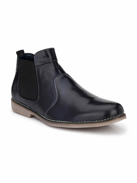 

Eego Italy Men Navy Blue Solid Mid-Top Flat Boots