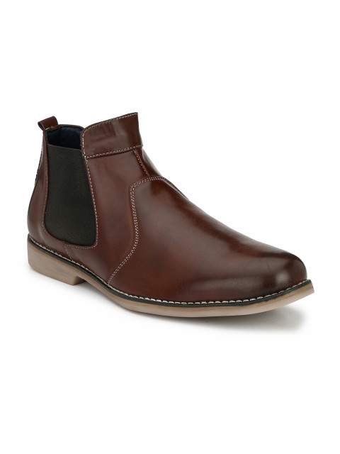 

Eego Italy Men Brown Solid Mid-Top Flat Boots