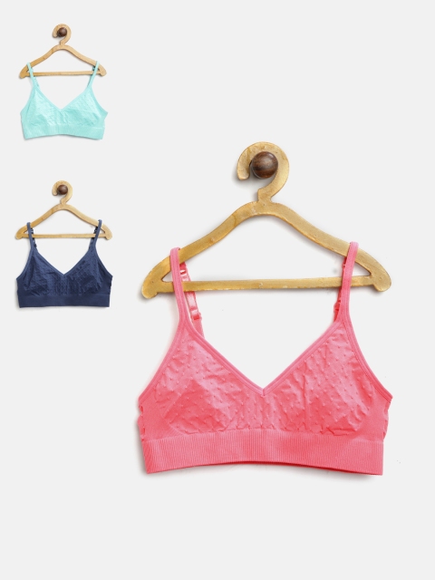 

Marks & Spencer Pack of 3 Self-Design Beginners Bra T713448S, Coral