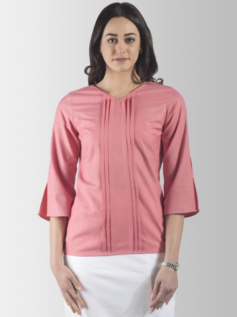 

FableStreet Women Pink Solid Top