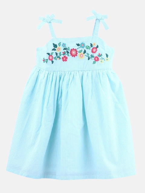 

Beebay Girls Sea Green Embroidered Fit and Flare Dress