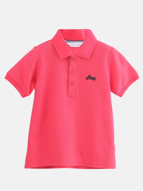 

Beebay Boys Pink Solid Polo Collar T-shirt