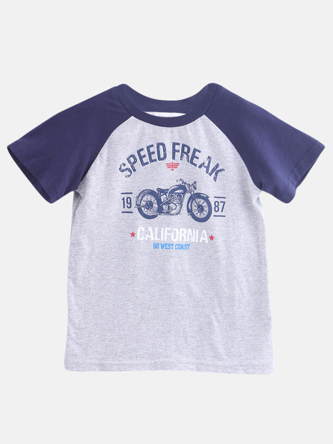 

Beebay Boys Grey Colourblocked Round Neck T-shirt