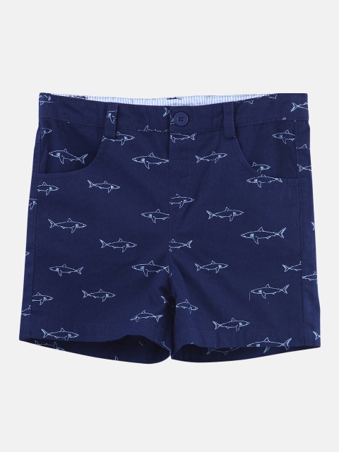 

Beebay Boys Navy Blue Printed Regular Fit Regular Shorts