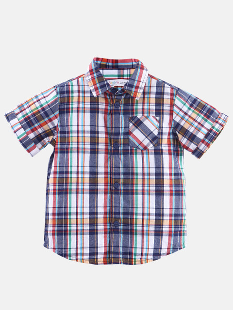 

Beebay Boys Multicoloured Regular Fit Checked Casual Shirt, Multi