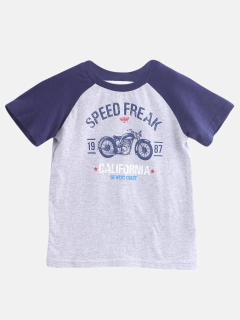 

Beebay Boys Grey Printed Round Neck T-shirt