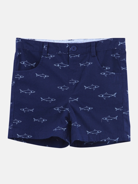

Beebay Boys Navy Blue Printed Regular Fit Regular Shorts